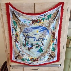 Beautiful Vintage Winter Scene Scarf